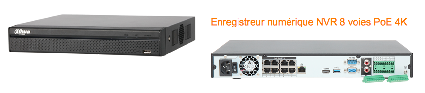 Enregistreur numerique NVR 8 voies POE 4K Enregistreur numerique NVR 8 voies POE 4K