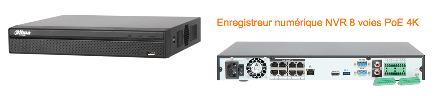 Enregistreur numerique NVR 8 voies POE 4K