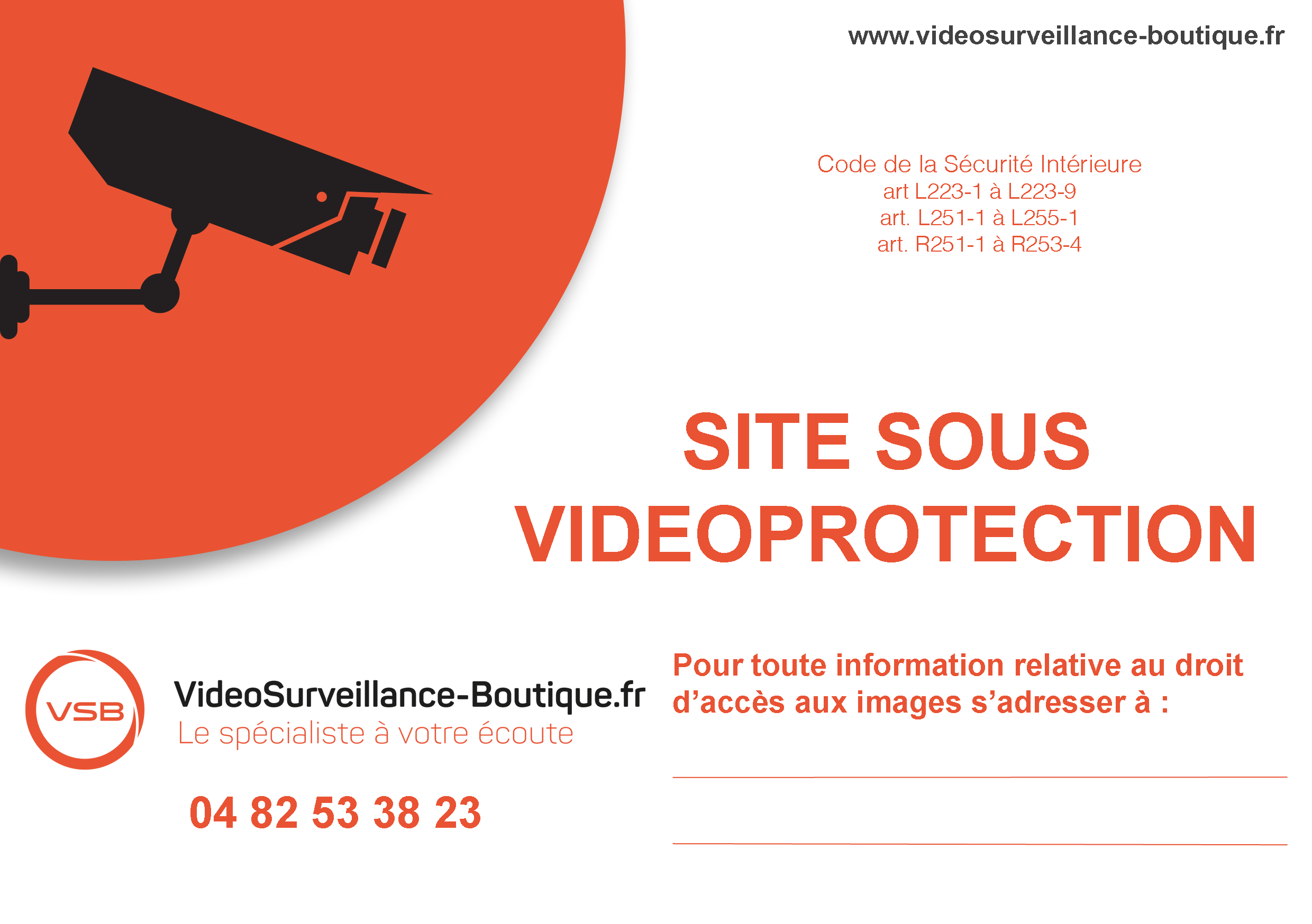 Autocollant vidéosurveillance gratuit - affichage pour maison et